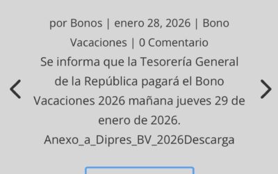 Pago de Bono Vacaciones 2026.